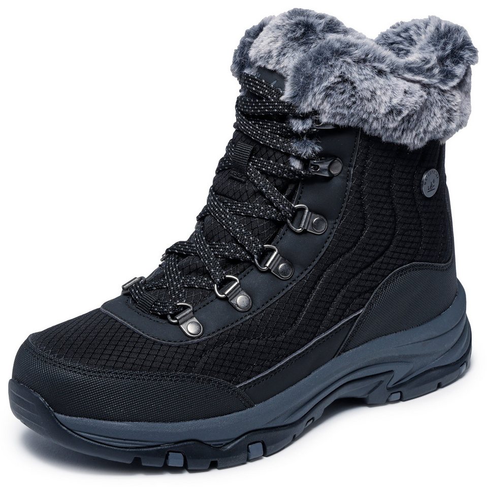 Skechers TREGO-STORMIE Winterboots Snowboots, Schnürstiefel mit rutschhemmender Laufsohle (schwarz)