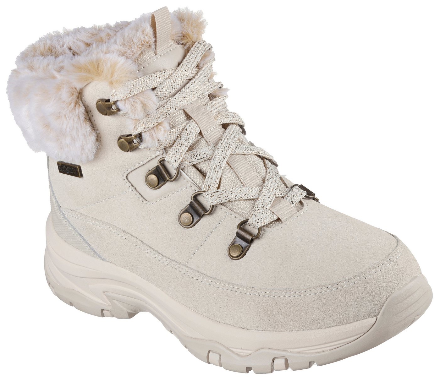 Skechers TREGO Winterboots Chunky Boots, Freizeitschuh, Winterstiefel mit Plateausohle (beige)