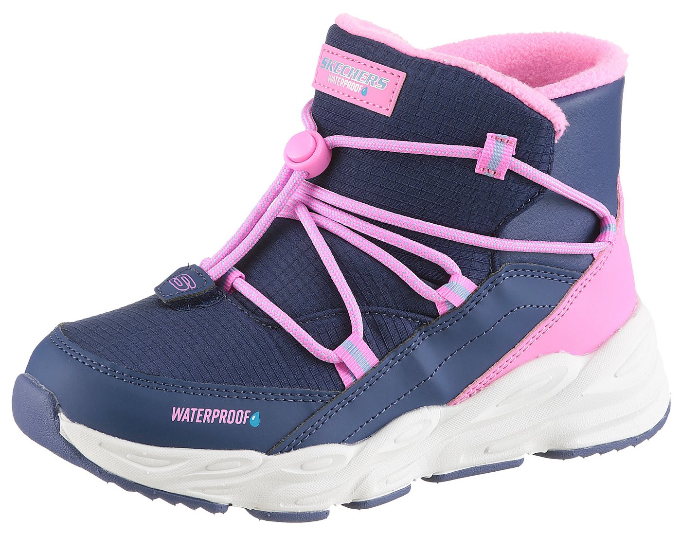 Skechers TURBO TREAD Schlupfboots Winterboots mit Gummizug, Größenschablone zum Download (blau/rosa)