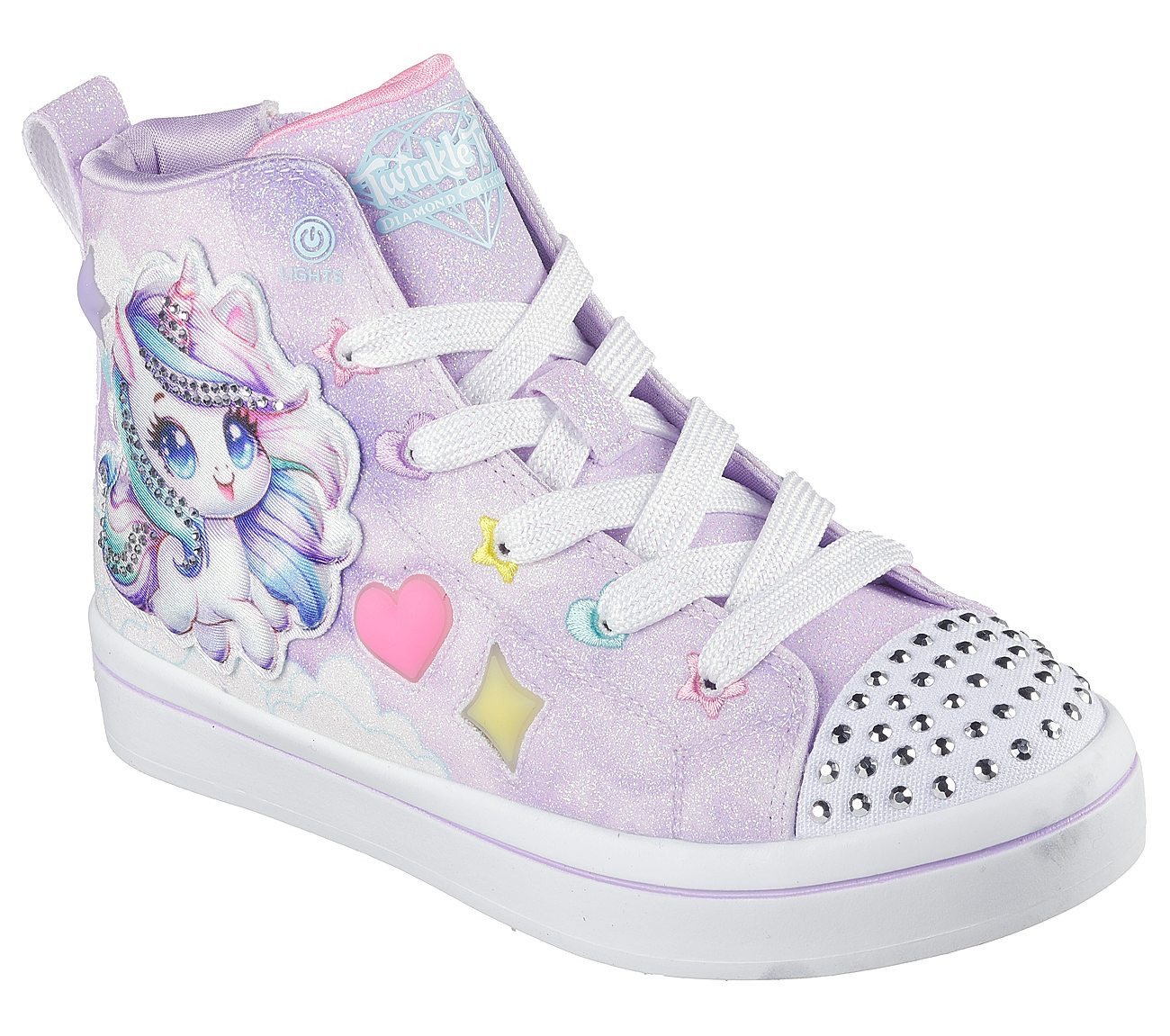 Skechers TWI-LITES 2.0 Sneaker Blinkschuh mit Einhorn und Glitzer, Größenschablone zum Download