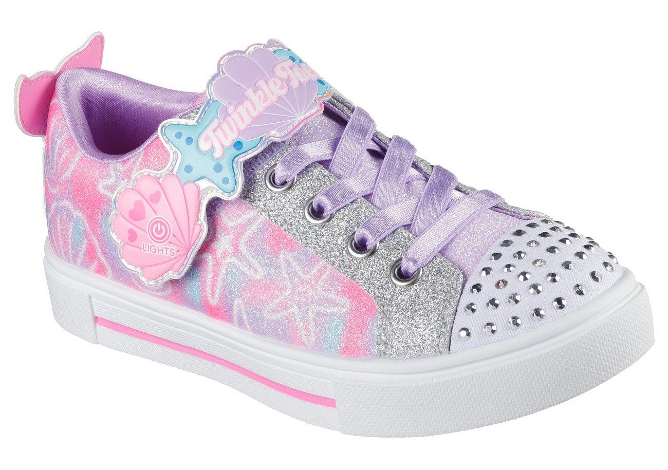 Skechers TWINKLE SPARKS Sneaker, Blink,-Schlupfschuh mit Glitzer+Strass, Größenschablone zum Download (lila)