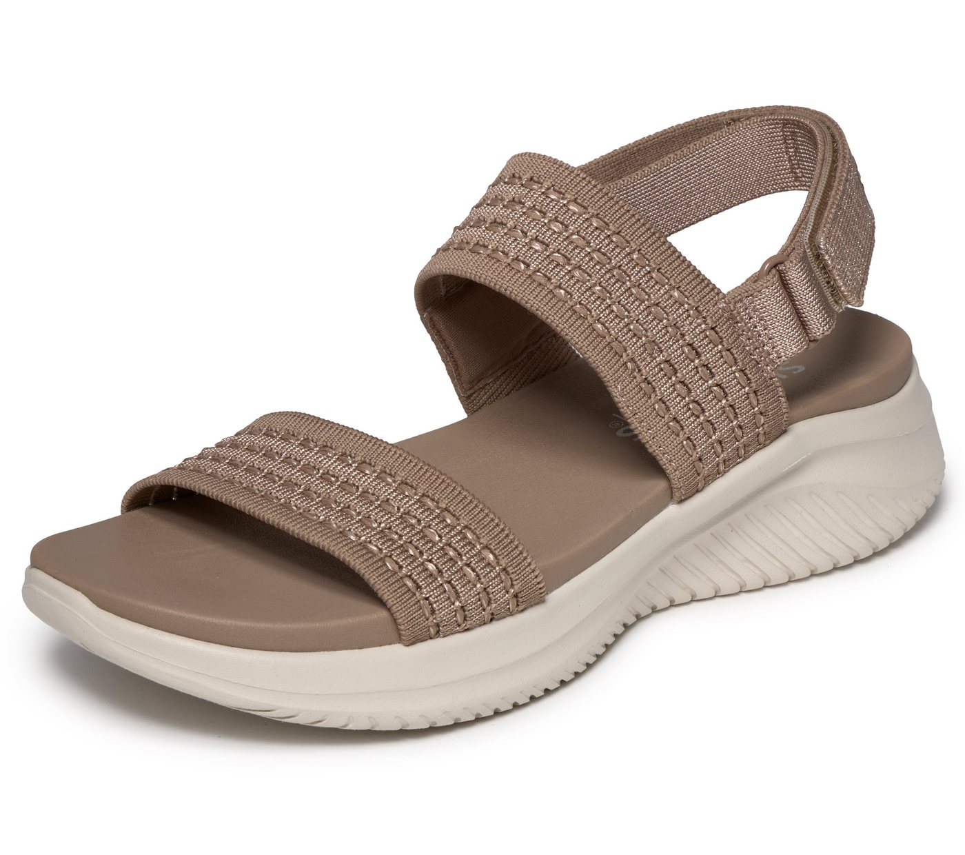 Skechers ULTRA FLEX 3.0 SANDAL Sandale Sommerschuh, Freizeitschuh mit Klettverschluss (braun)