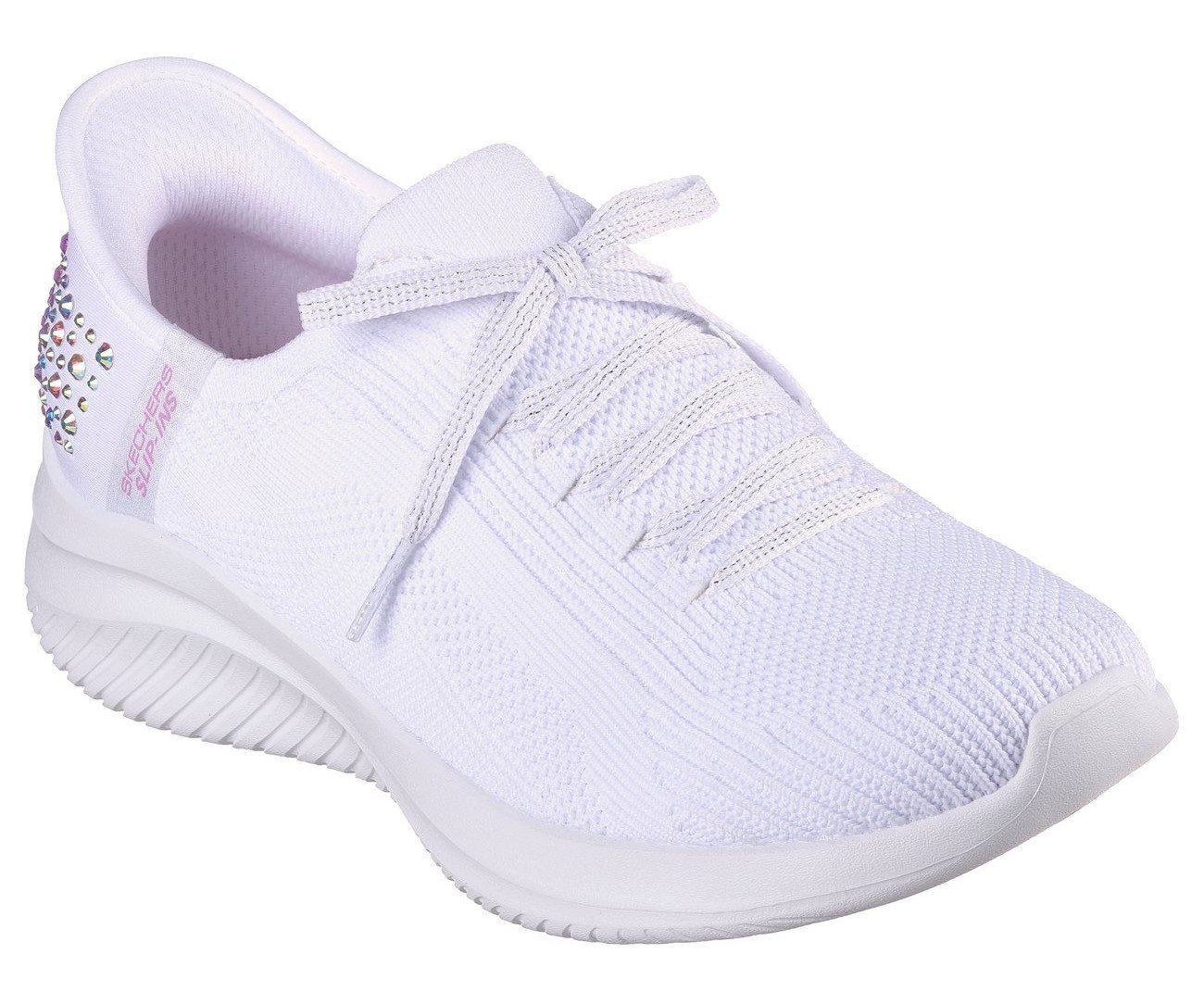 Skechers ULTRA FLEX 3.0-SHINING GLITZ Slip-On Sneaker, Komfortschuh, Slipper, Sneaker mit coolen Glitzer-Nieten