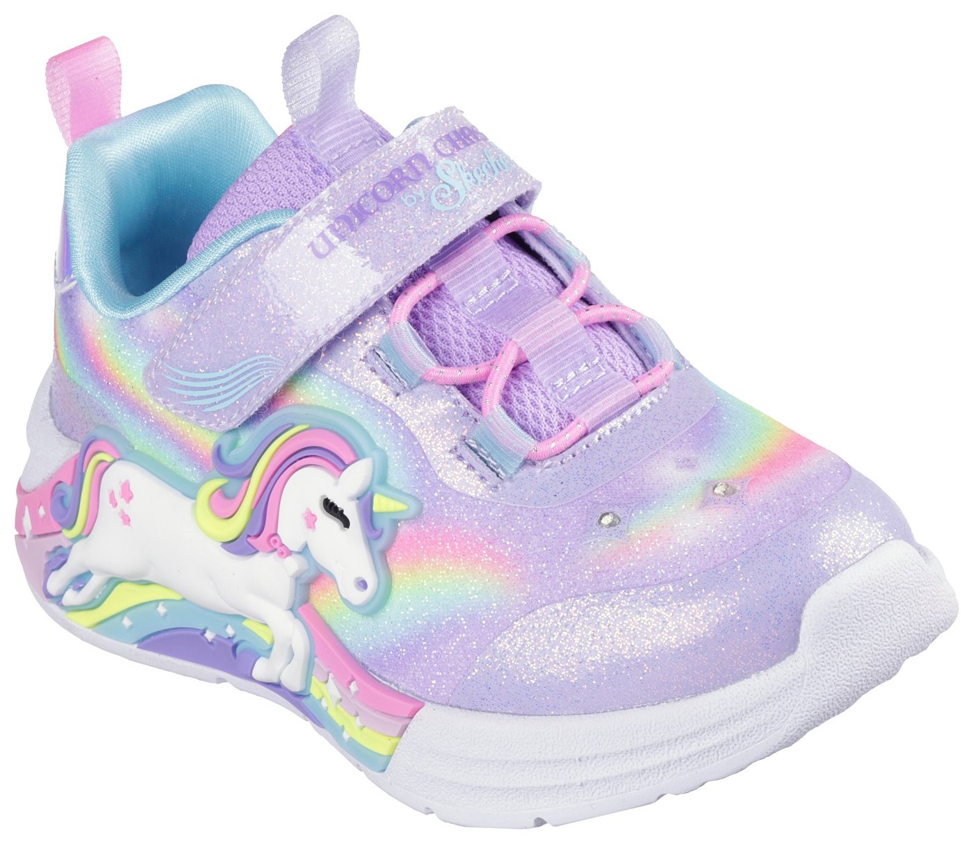 Skechers UNICORN CHASER Sneaker Klettschuh mit blinkendem Einhorn, Größenschablone zum Download