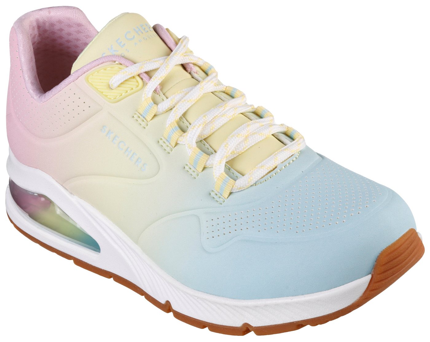 Skechers UNO 2 OMBRE AWAY Sneaker Freizeitschuh, Halbschuh, Schnürschuh in leuchtender Farbkombi (weiß)