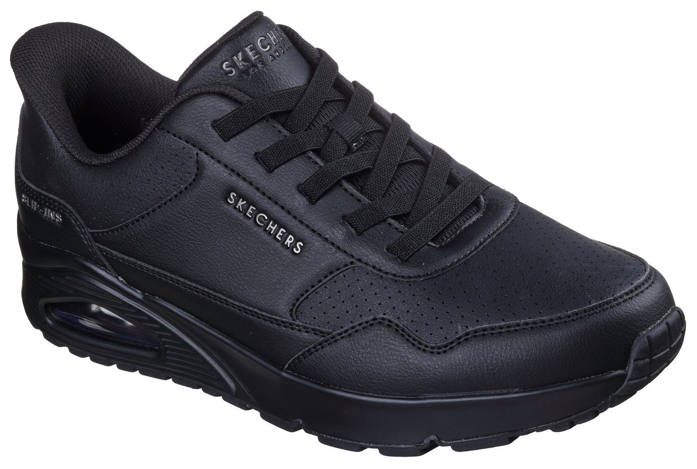 Skechers UNO-BANKSIA LUXE Slip-On Sneaker Keilsneaker, Sneaker mit Luftkissen (schwarz)