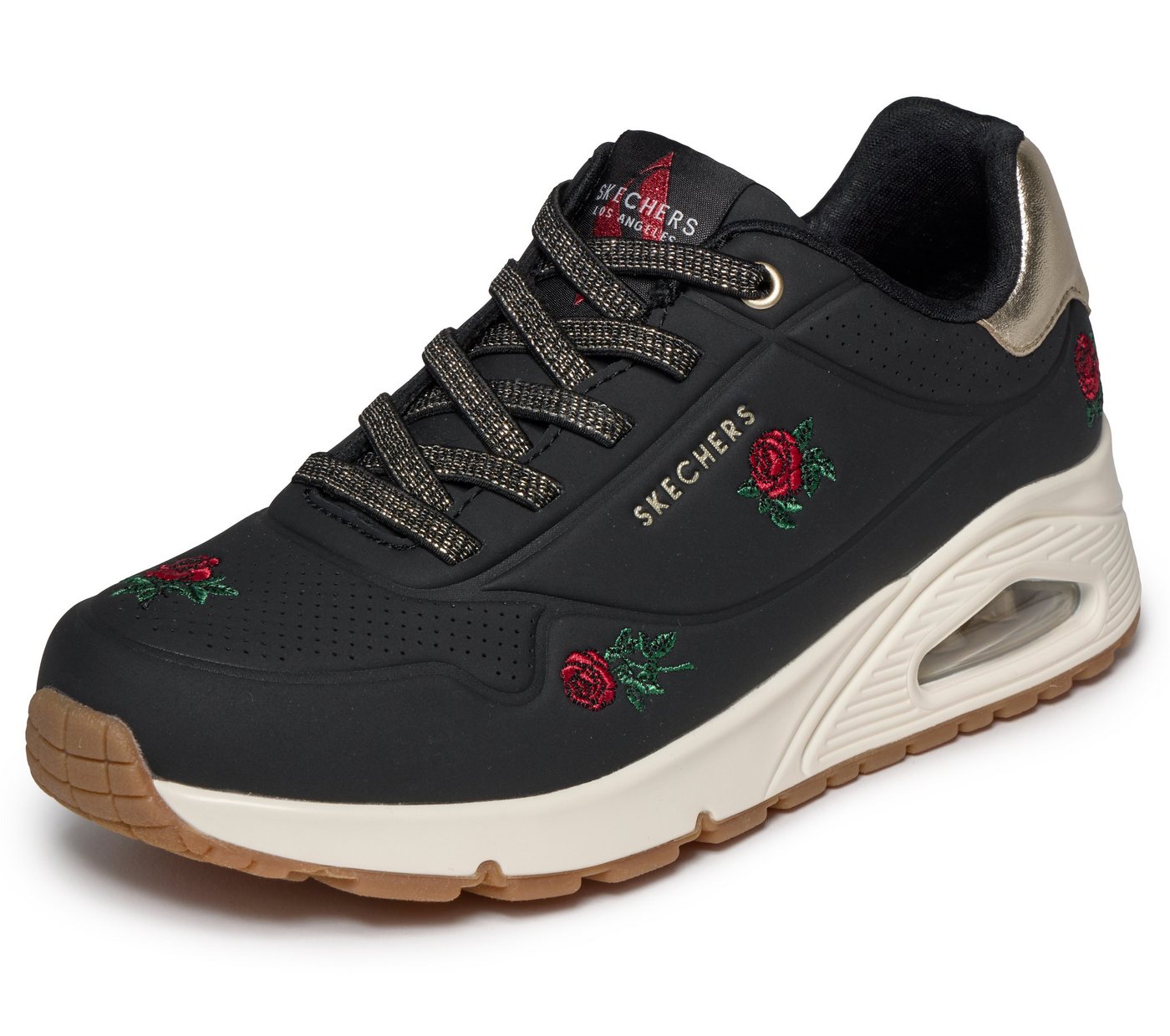 Skechers UNO-CHAMPAGNE & ROSES Sneaker Freizeitsneaker, Halbschuh mit Rosen-Stickerei