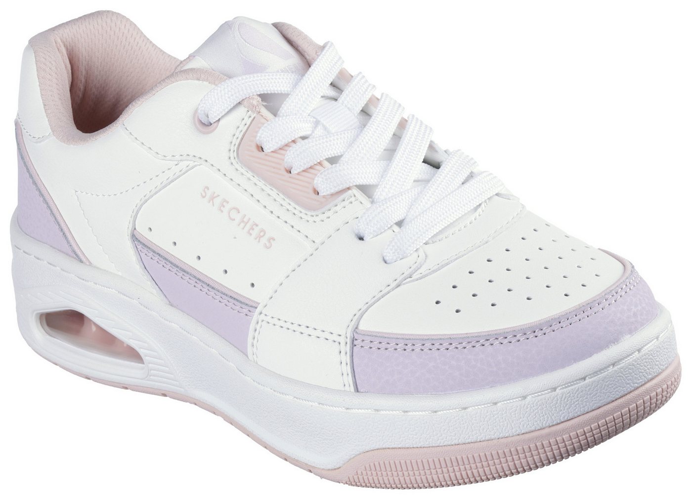Skechers UNO COURT-COURTED STYLE Sneaker, Skater Schuh, Retro Sneaker mit Memory Foam (weiß)