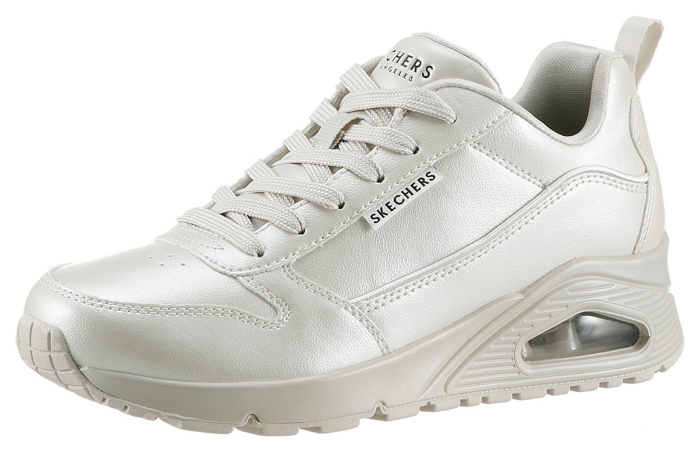 Skechers UNO-GALACTIC GAL Sneaker Freizeitschuh, Keilsneaker, Schnürschuh mit Skech Air Ausstattung (beige)