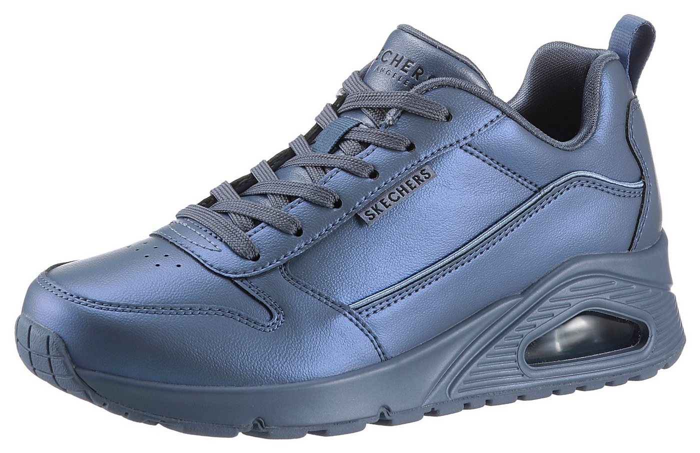 Skechers UNO-GALACTIC GAL Sneaker Freizeitschuh, Keilsneaker, Schnürschuh mit Skech Air Ausstattung (blau/grau)
