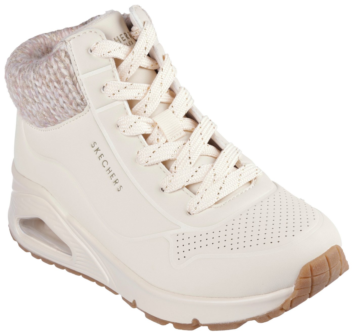 Skechers Uno Gen1 - Darling Daze Sneaker, Schnürboots, Winterstiefel, High Top Sneaker mit Warmfutter (beige)
