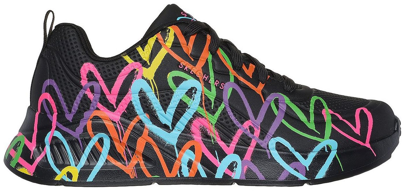 Skechers Uno Lite Heart Of Hearts Schwarz BKMT Sneaker