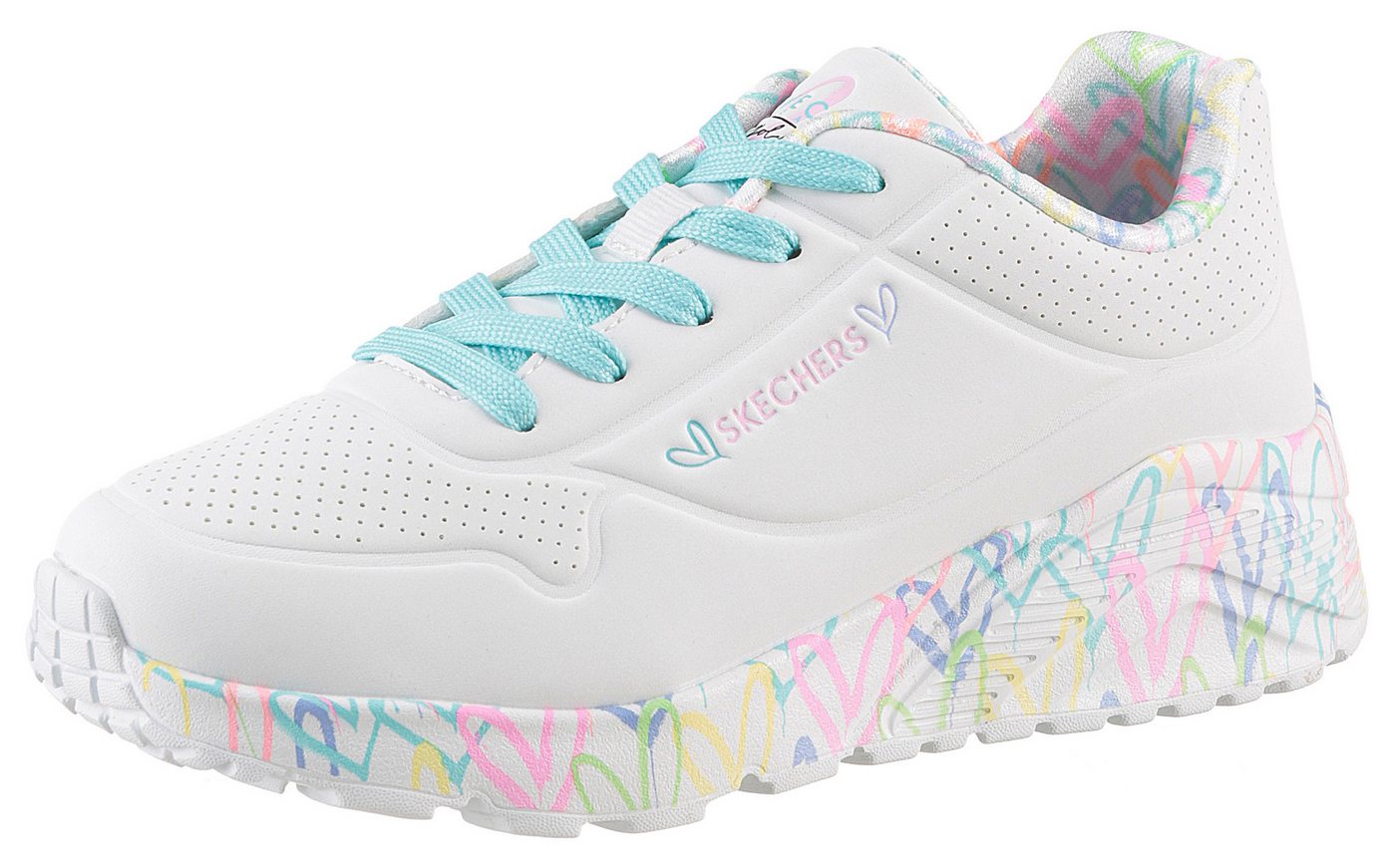 Skechers UNO LITE-LOVELY LUV Sneaker, Schnürschuh mit bedruckter Sohle, Größenschablone zum Download