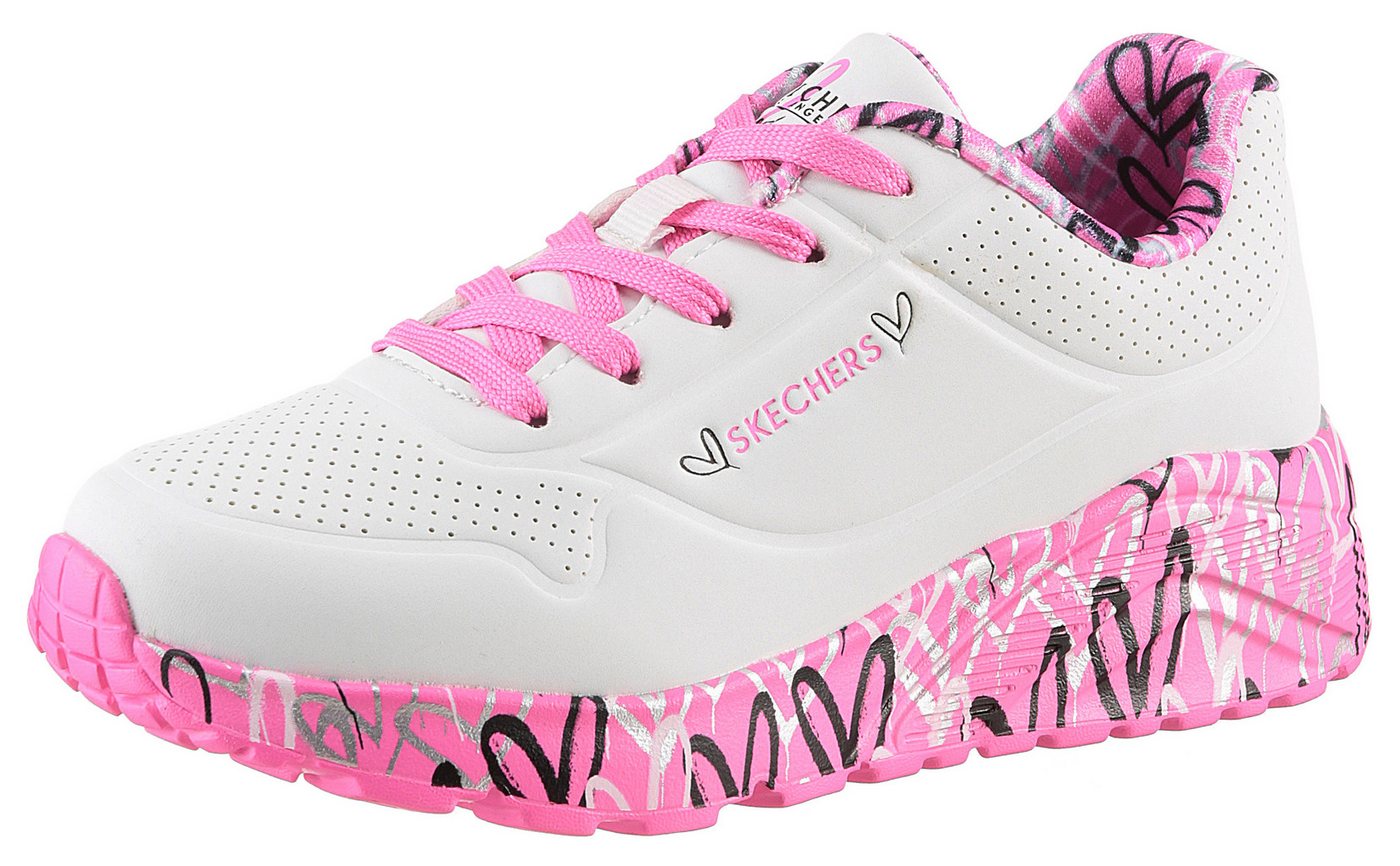 Skechers UNO LITE-LOVELY LUV Sneaker, Schnürschuh mit bedruckter Sohle, Größenschablone zum Download