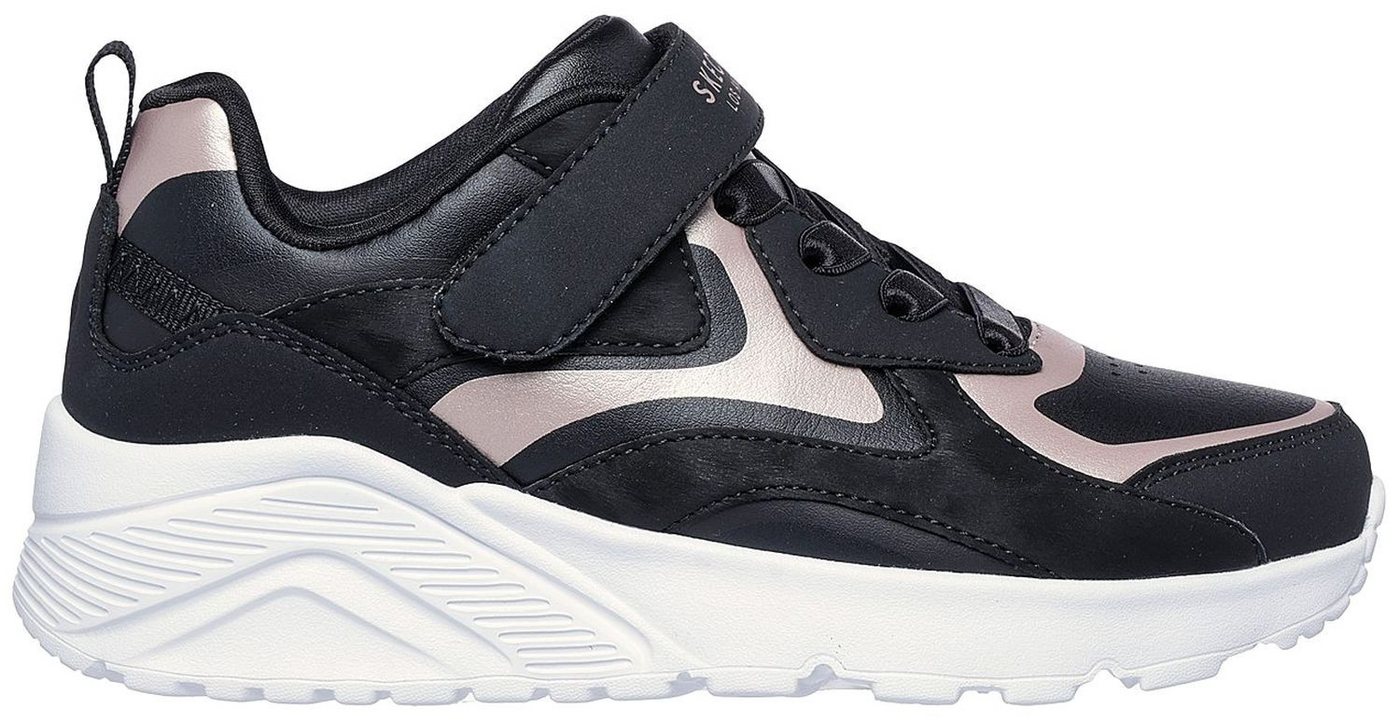 Skechers Uno Lite Metallic Burst Schwarz BKRG Sneaker