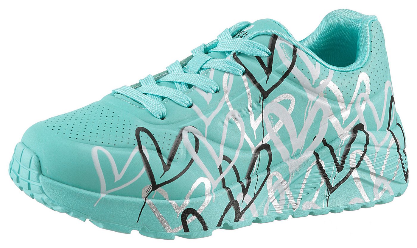 Skechers UNO LITE-METALLIC LOVE Sneaker, Keil,-Schnürschuh, Skech-Air Funktion, Größenschablone zum Download