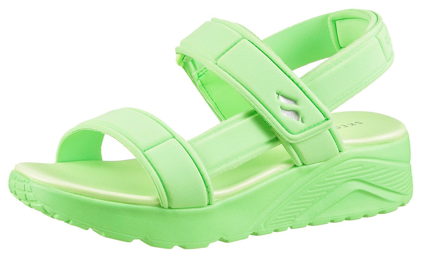 Skechers UNO LITE SANDAL-SUNNY STAND Sandale Sommerschuh mit Plateausohle, Größenschablone zum Download (grün)