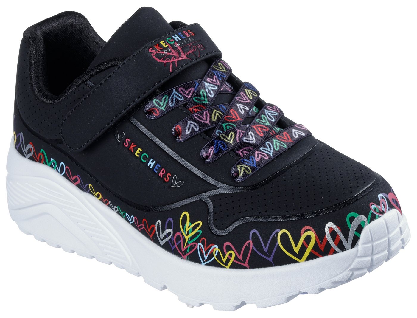 Skechers UNO LITE Sneaker Klettschuh mit bunten Herzen, Größenschablone zum Download