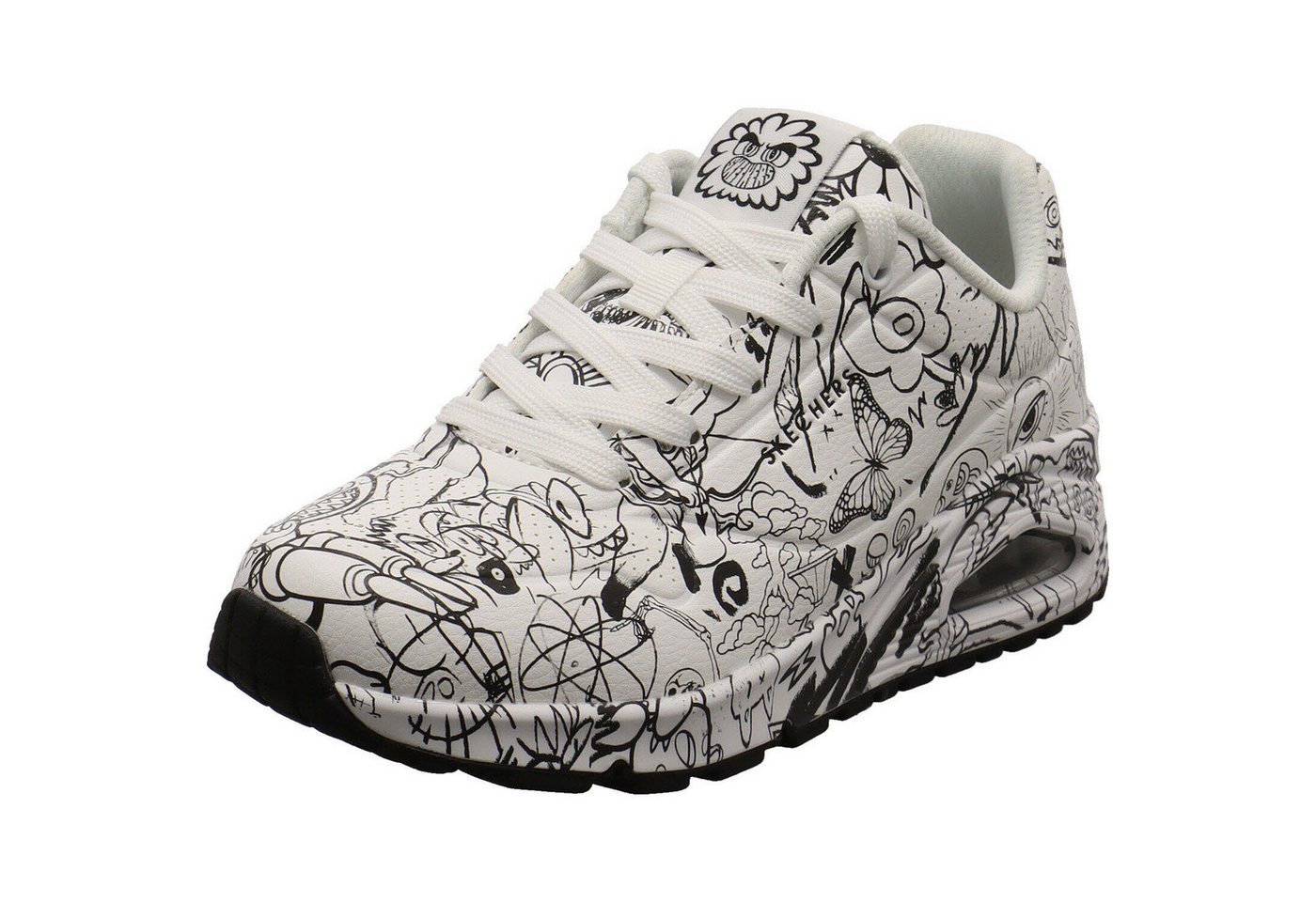 Skechers Uno - Process Sketch Sneaker (schwarz/weiß)