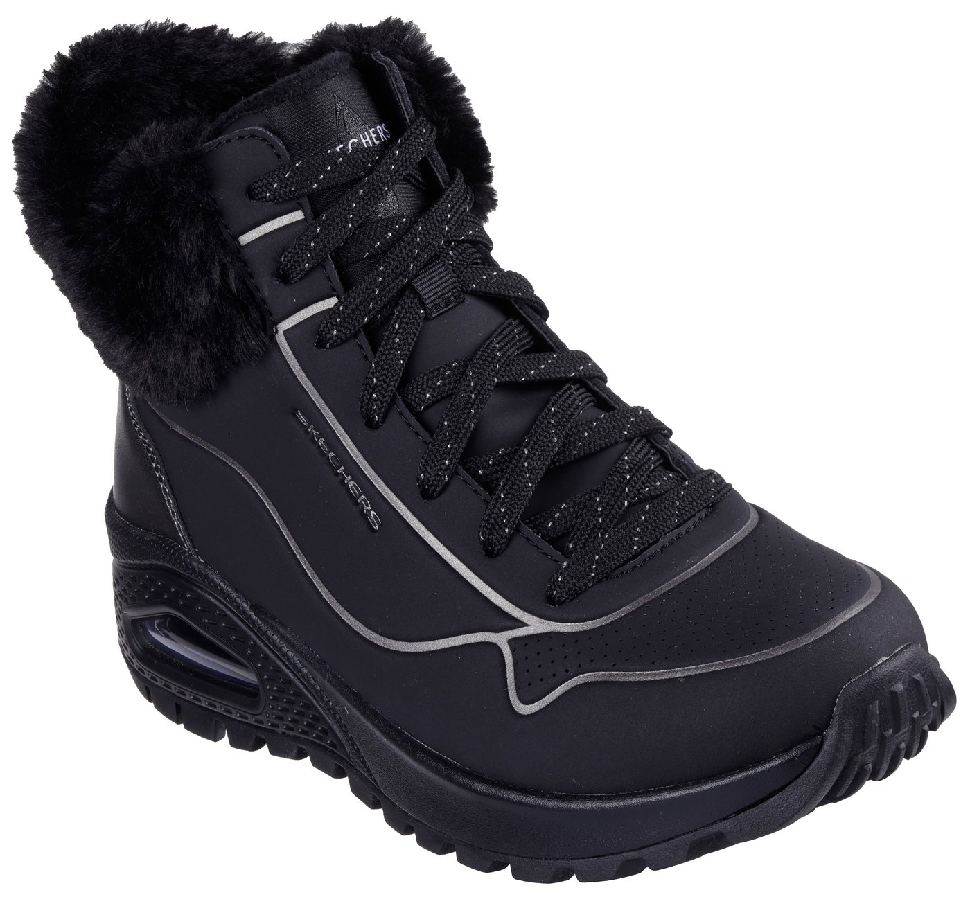 Skechers UNO RUGGED Keilsneaker Sneaker, Keilsneaker, Winterboots mit hochwertiger Dämpfung (schwarz)