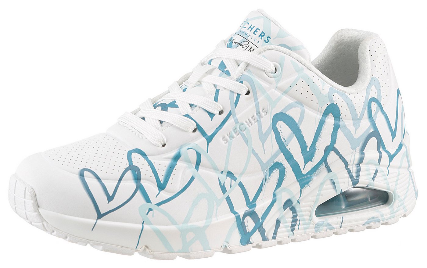 Skechers UNO-SPREAD THE LOVE Wedgesneaker Freizeitschuh, Halbschuh, Schnürschuh mit coolem Graffiti-Print