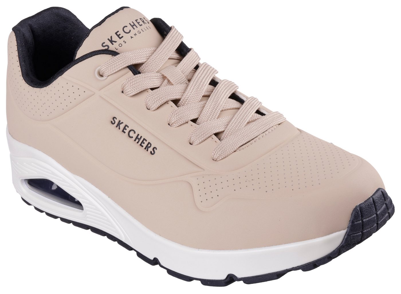 Skechers Uno - Stand on Air Sneaker Freizeitschuh, Halbschuh, Schnürschuh mit Air-Cooled Memory Foam (beige)