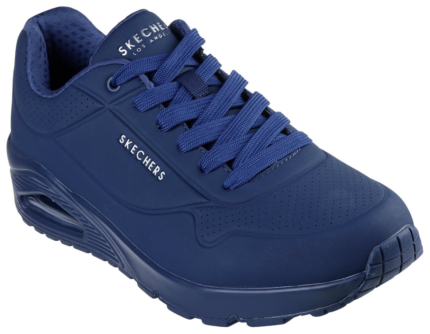 Skechers Uno - Stand on Air Sneaker Freizeitschuh, Halbschuh, Schnürschuh mit Air-Cooled Memory Foam (blau)