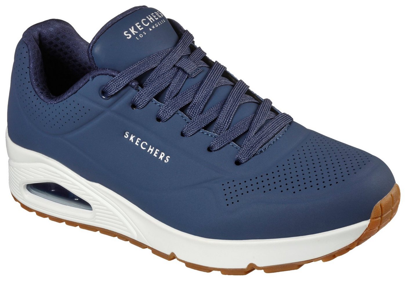 Skechers Uno - Stand on Air Sneaker Freizeitschuh, Halbschuh, Schnürschuh mit Air-Cooled Memory Foam (blau)