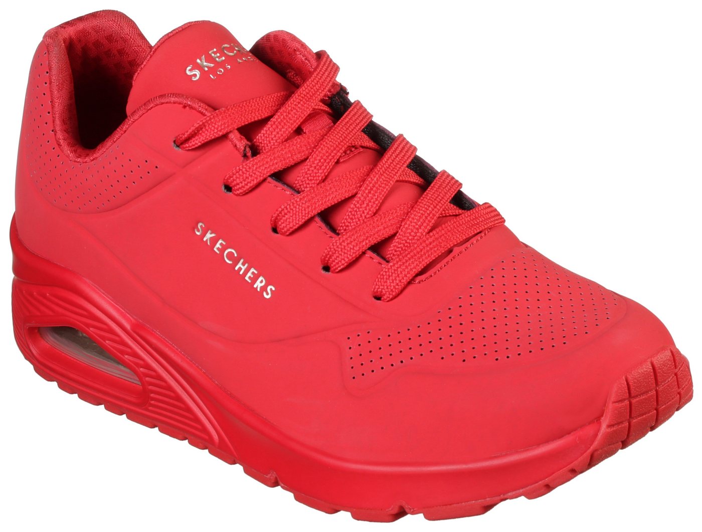 Skechers UNO STAND ON AIR Wedgesneaker Freizeitschuh, Halbschuh, Schnürschuh weich gepolsterte Innensohle (rot)