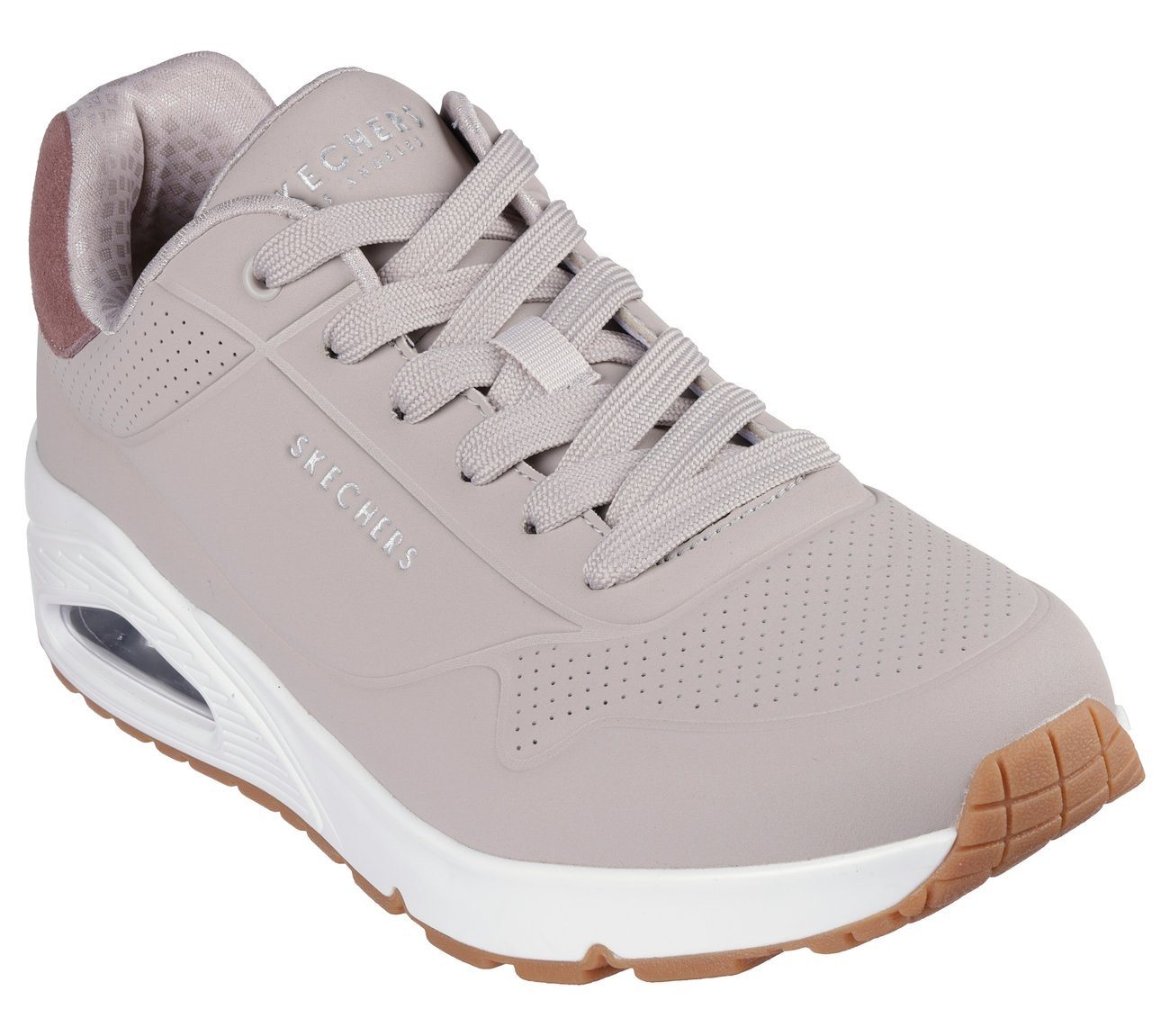 Skechers UNO-SUITED ON AIR Sneaker Freizeitschuh, Halbschuh, Schnürschuh mit modischer Keilsohle (beige)