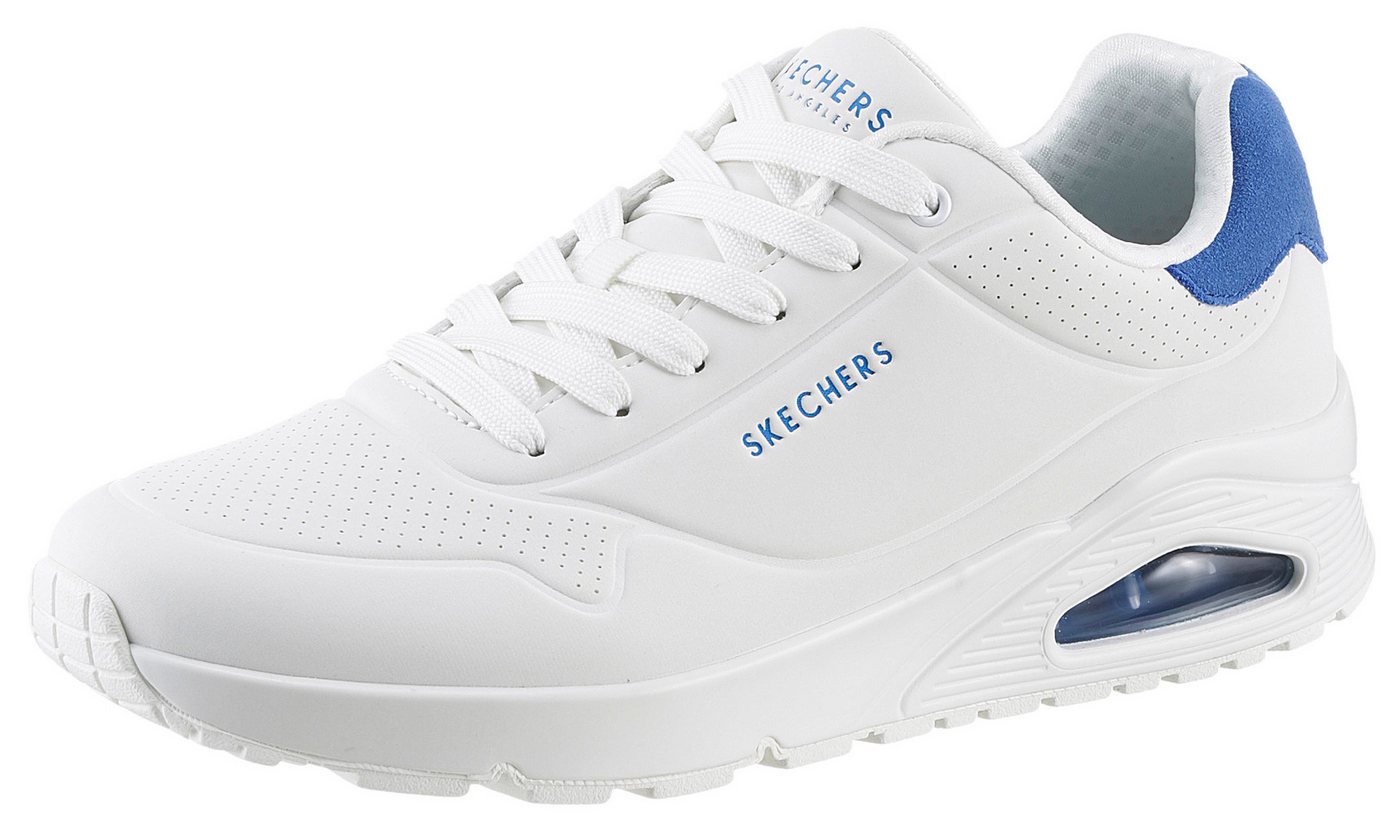 Skechers UNO-SUITED ON AIR Sneaker Freizeitschuh, Halbschuh, Schnürschuh mit modischer Keilsohle (blau/weiß)