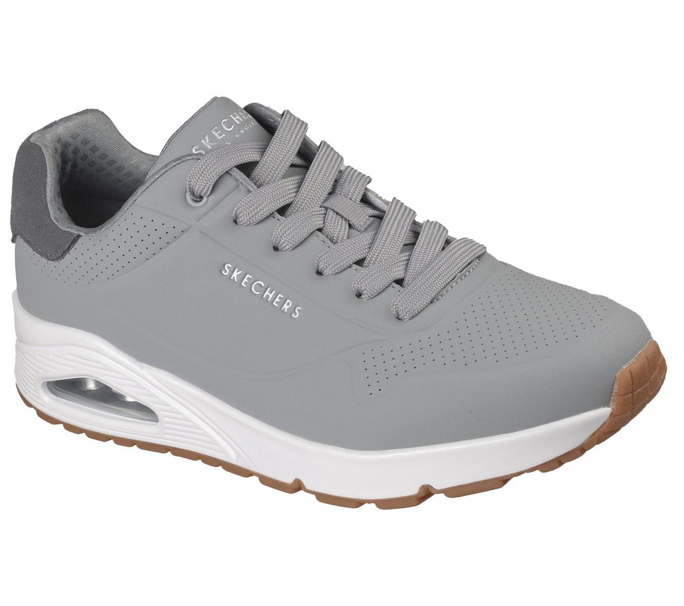 Skechers UNO-SUITED ON AIR Sneaker Freizeitschuh, Halbschuh, Schnürschuh mit modischer Keilsohle (grau)