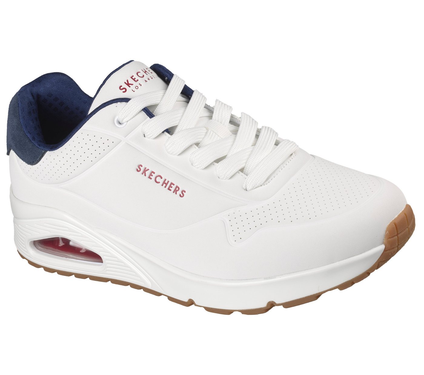 Skechers UNO-SUITED ON AIR Sneaker Freizeitschuh, Halbschuh, Schnürschuh mit modischer Keilsohle (weiß/blau)
