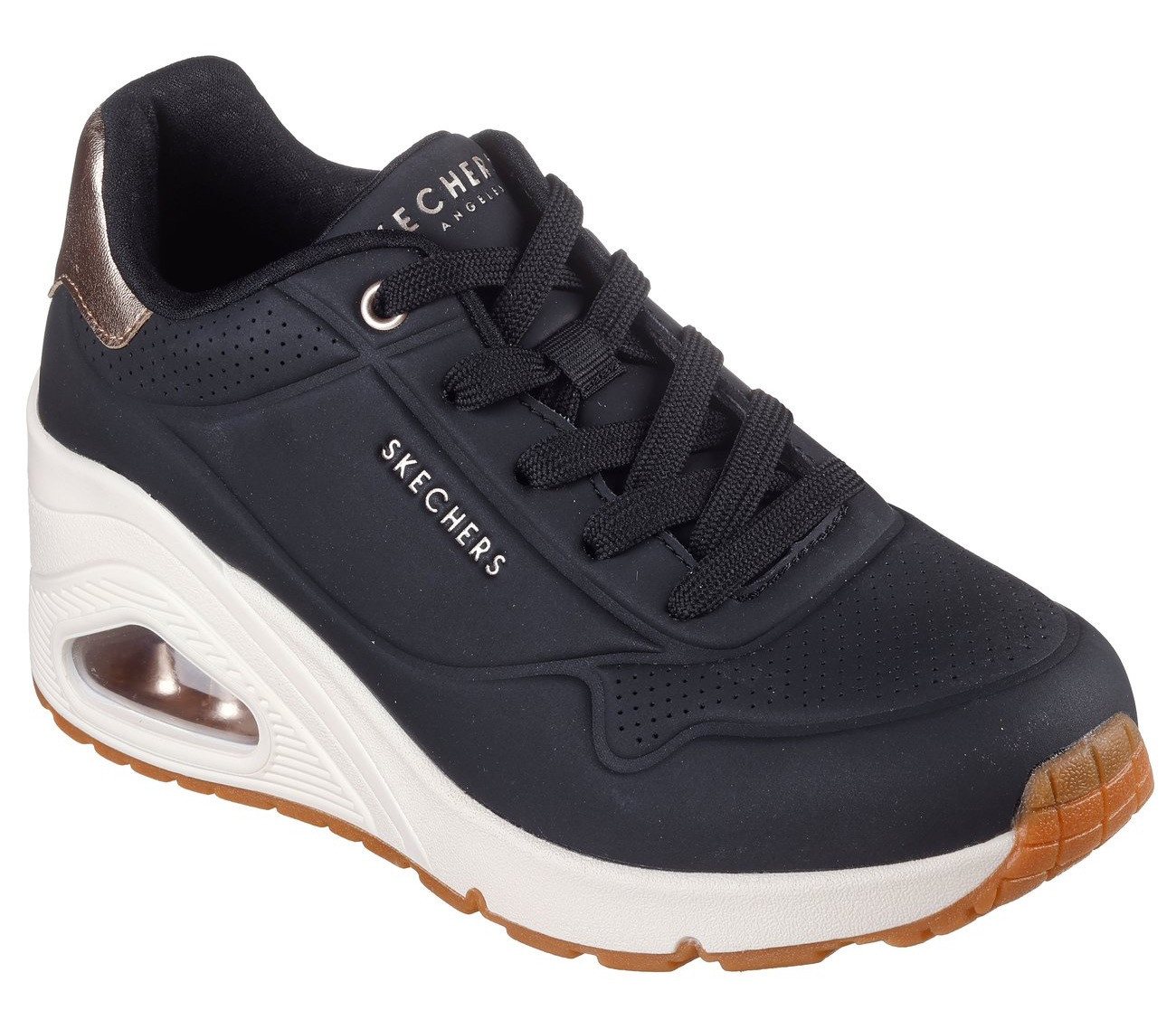 Skechers UNO WEDGE-HI STEPS Sneaker, Keilsneaker, Schnürschuh mit Air-Cooled Memory Foam