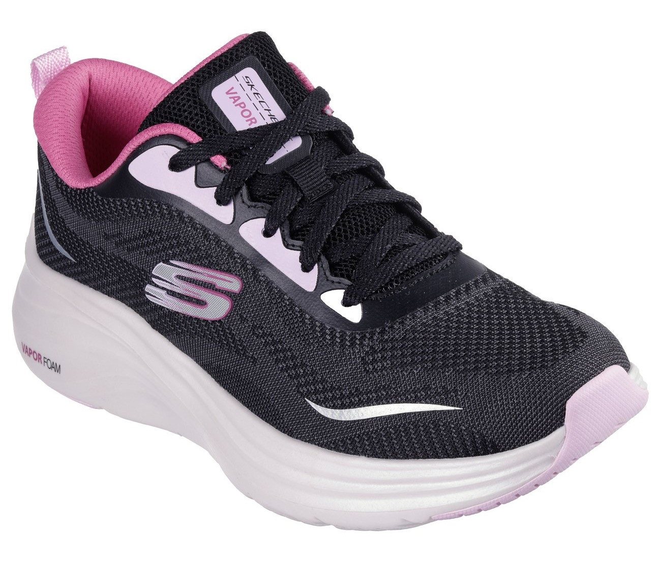 Skechers VAPOR FOAM-SMOOTH RIDE Sneaker, Trainingsschuh, Schnürschuh in veganer Verarbeitung (rosa/schwarz)