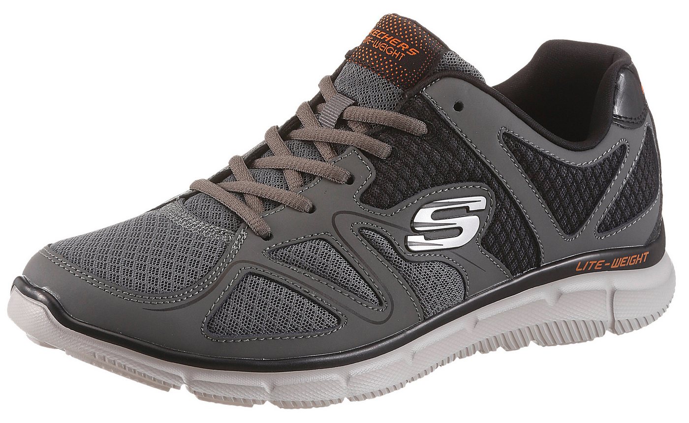 Skechers VERSE-FLASH POINT Sneaker Freizeitschuh, Halbschuh, Schnürschuh mit Memory Foam-Ausstattung (grau)
