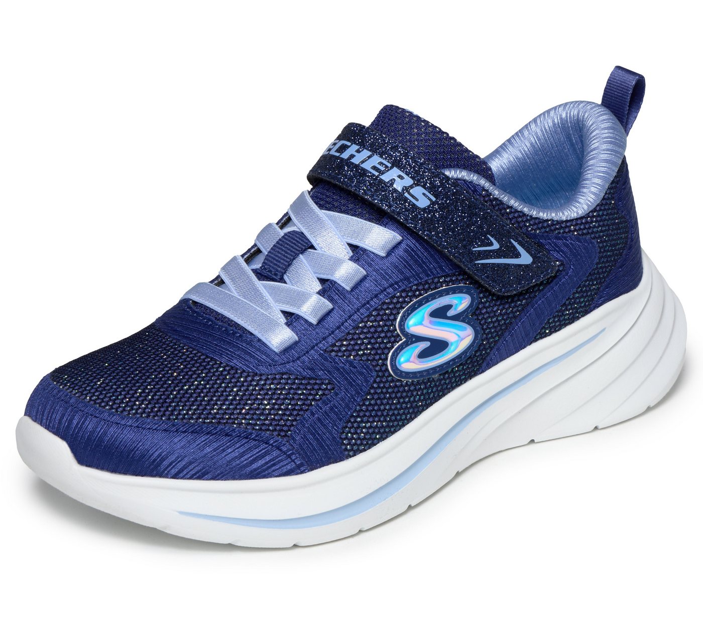 Skechers WAVE 92 Sneaker Freizeitschuh mit Klettverschluss, Größenschablone zum Download (blau)