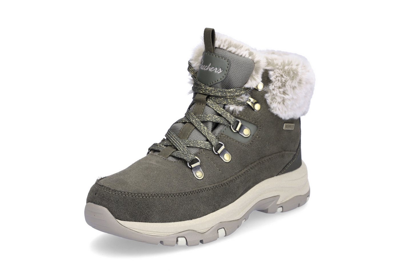 Skechers Damen Schnürboot Trego Snow Worries olive Schnürboots