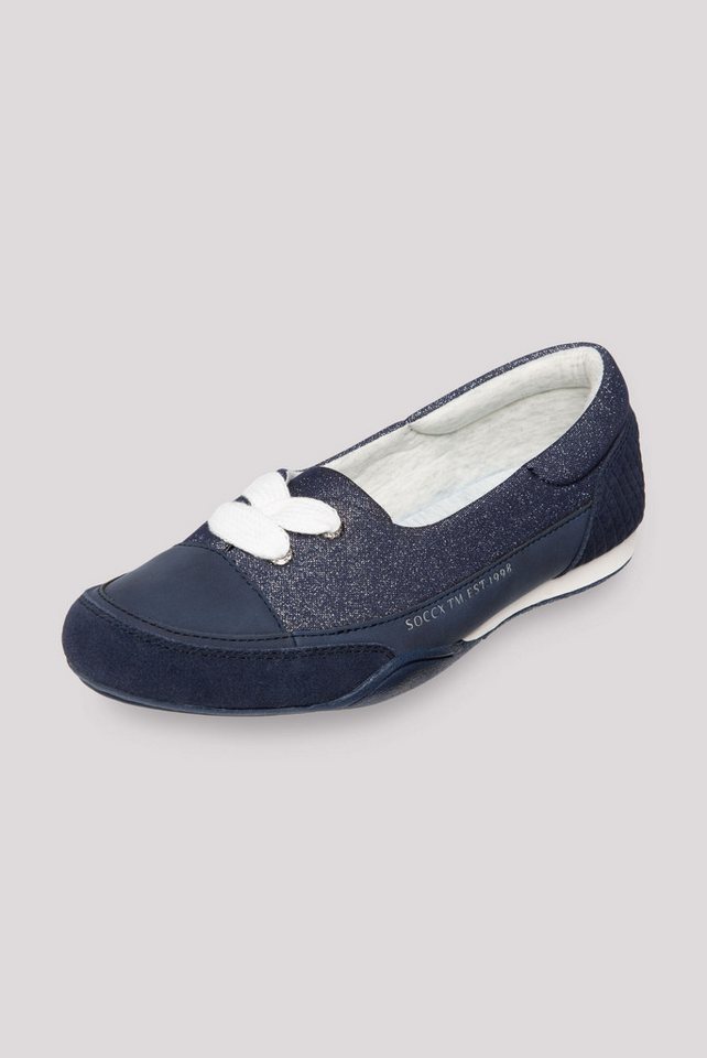 SOCCX Ballerina mit gepolsterter Textildecksohle (blau)