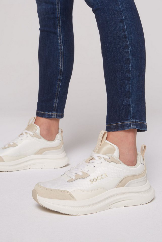 SOCCX Sneaker mit Fersenstabilisator (beige/braun)