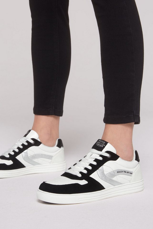 SOCCX Sneaker mit Zehenkappe aus Veloursleder (schwarz)