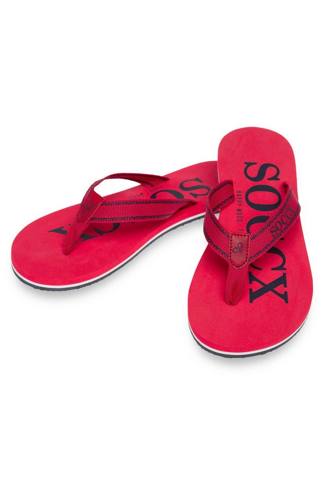 SOCCX Zehentrenner mit Logo-Applikation (rot)