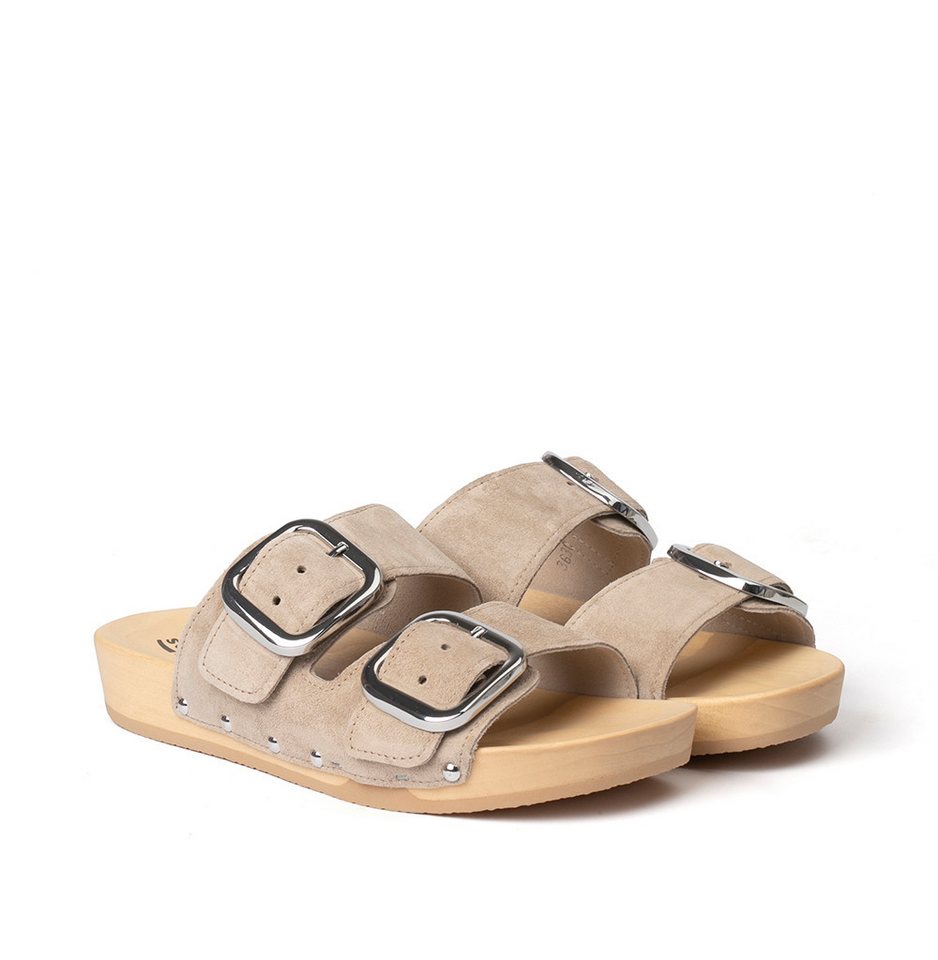 Softclox LENA Kaschmir taupe/Schmuck silber (natur) Pantolette