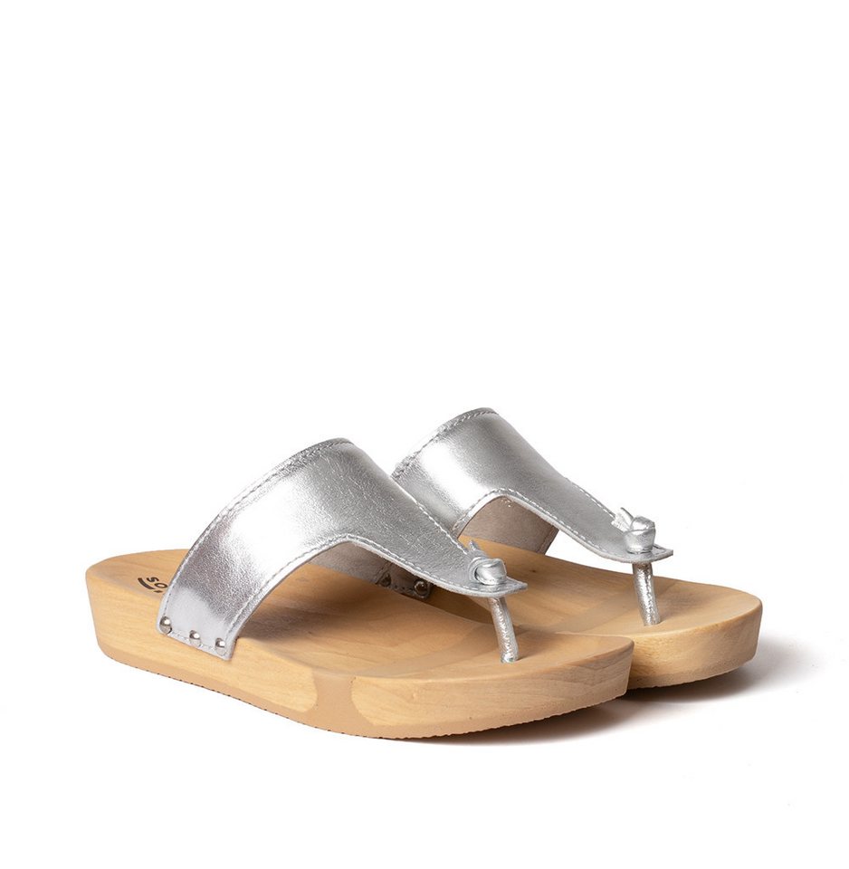 Softclox LOLA Shiny Softnappa silber (natur) Pantolette
