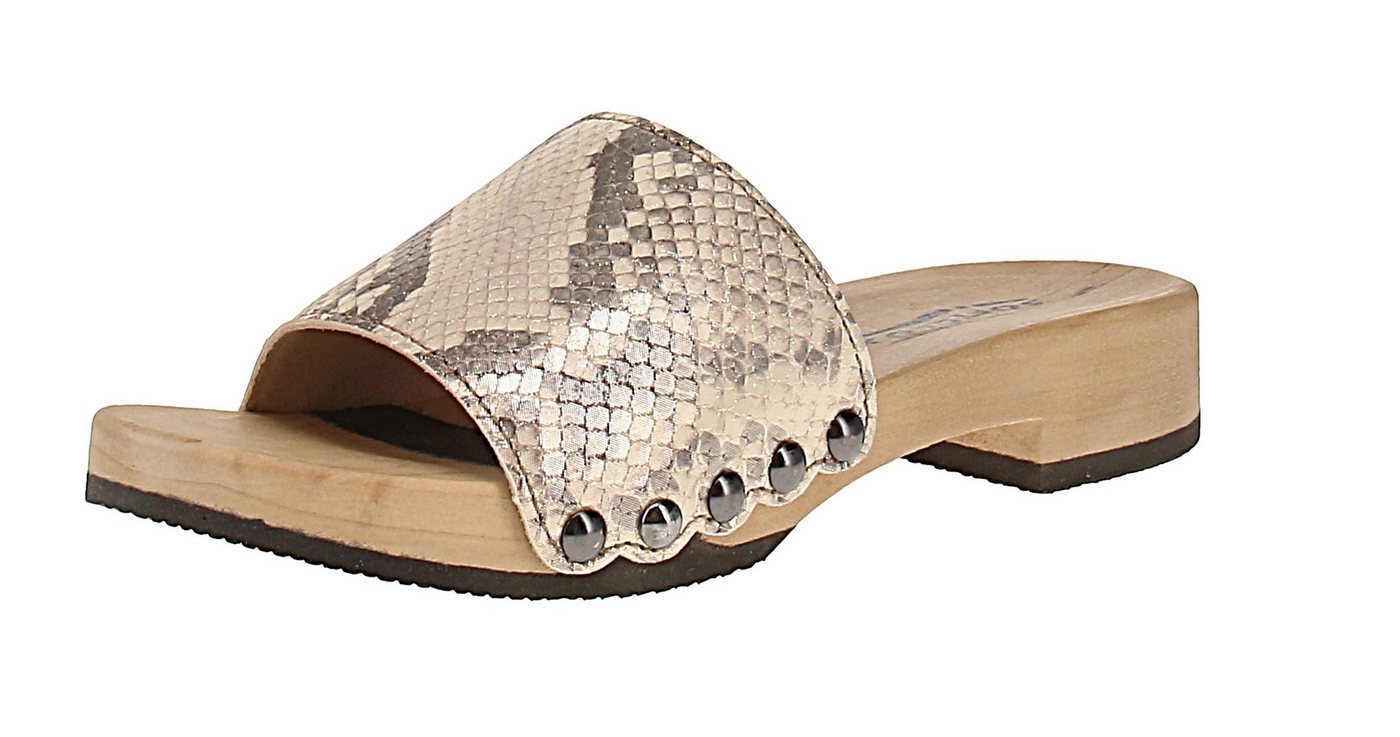 Softclox S3418 Bea Schlange - Damen Pantolette - 14-Gold Sandale