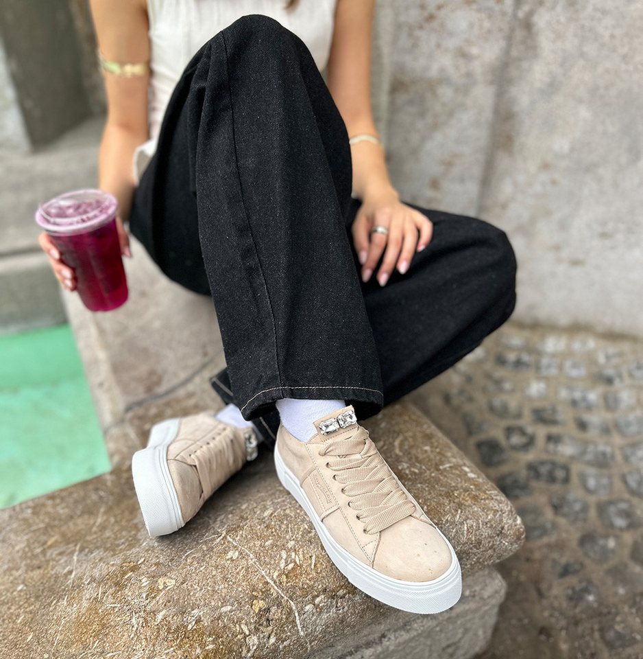 Softclox SNEAKER Low top Softnubuk beige Stiefelette