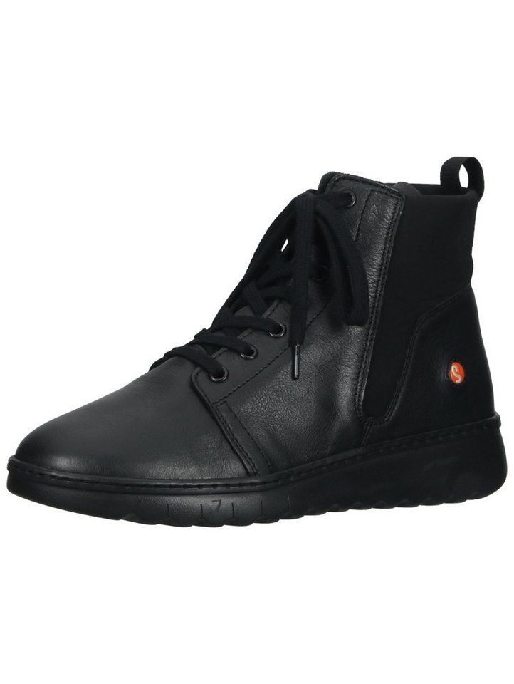 Softinos Stiefelette Leder Schnürstiefelette (schwarz)