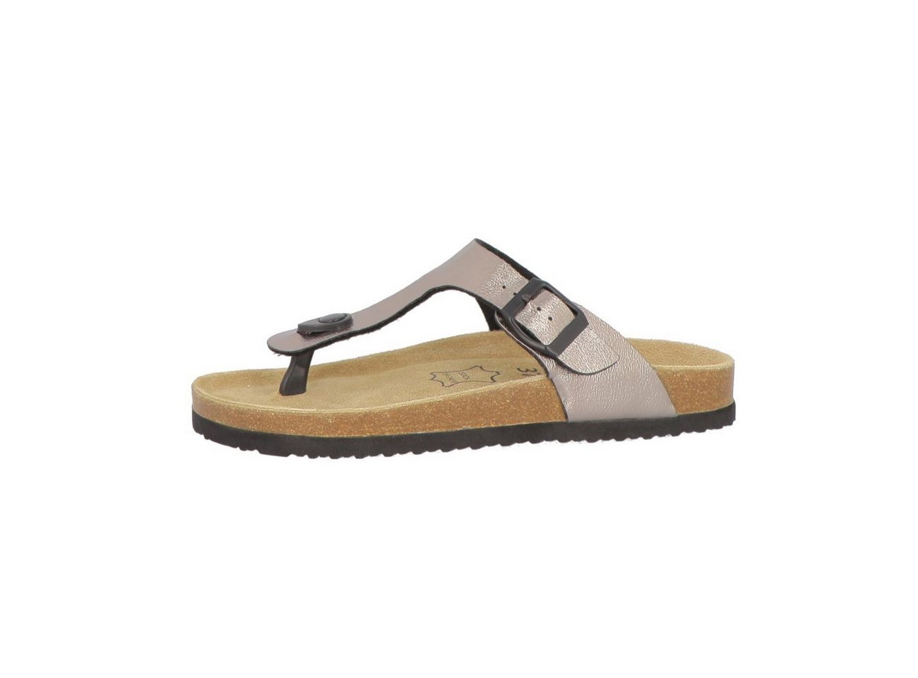 Softrelax Damen Zehentrenner Lederfussbett silber EUR 40 Zehentrenner