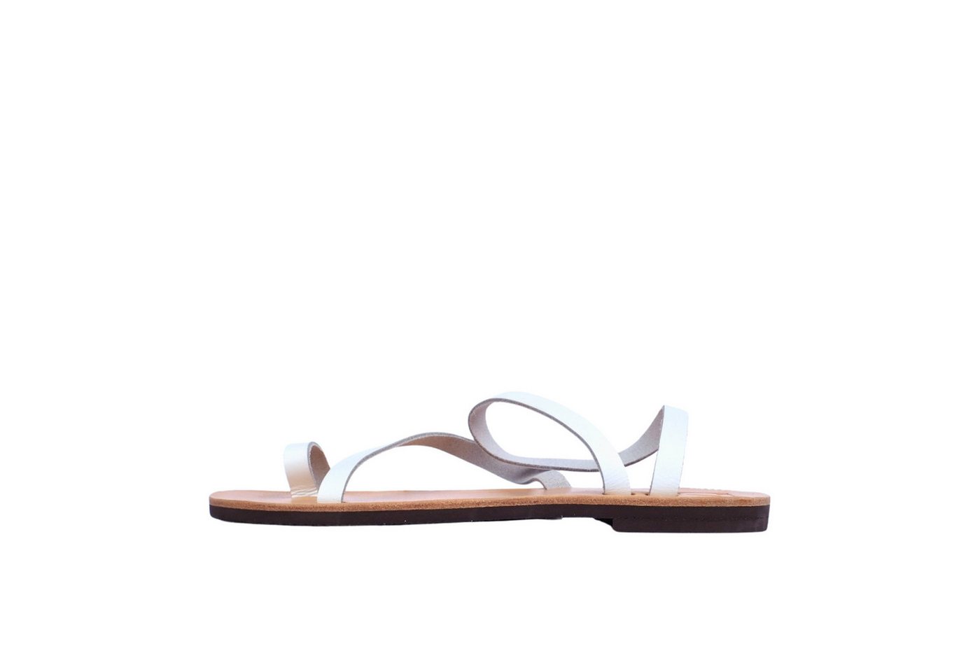 SORBAS '25 Leder Sandeletten Sandalen Damen Schwarz Riemchensandalette (weiß)
