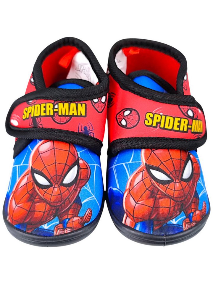 Spiderman Marvel Hausschuh Jungen Pantoffeln mit Klettverschluss Gr. 22-27